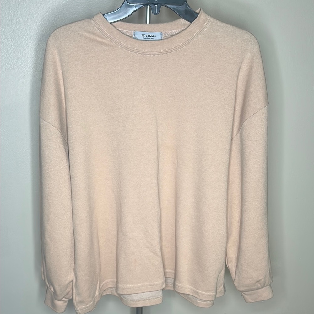 Beige Long Sleeve Sweatshirt